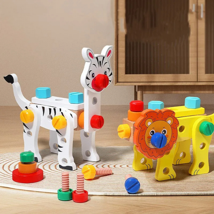 Kit de Asamblare Educativ Montessori - Jucarie din Lemn pentru Motricitate si Creativitate [6]