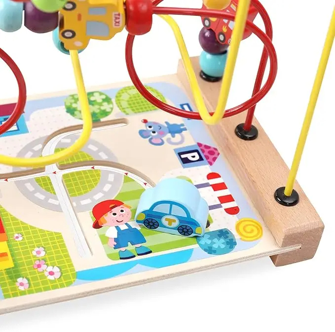 Labirint cu masinute din lemn – Jucarie Montessori pentru dezvoltarea motricitatii fine [4]