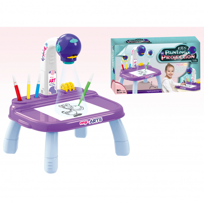 Masa de desen pentru copii cu proiector și accesorii creative [1]