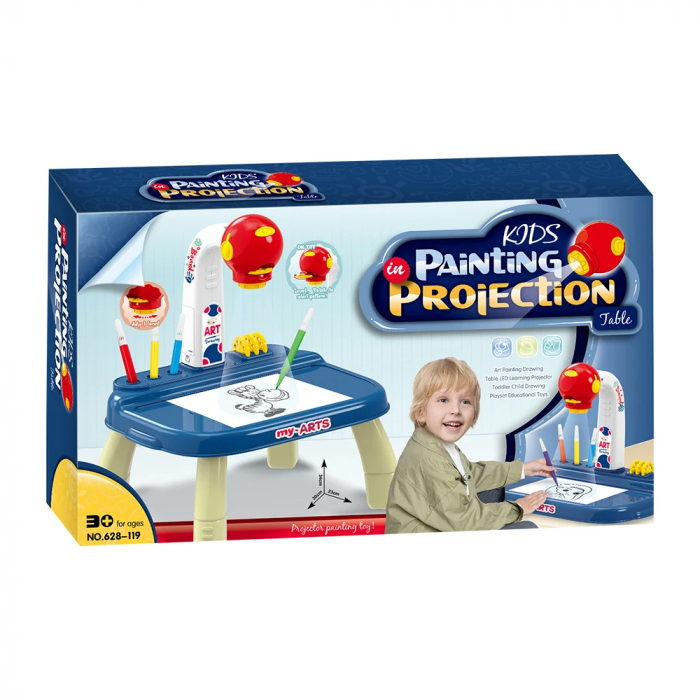 Masa de desen pentru copii cu proiector și accesorii creative [3]