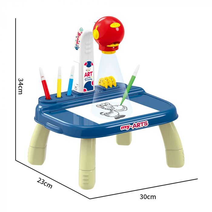 Masa de desen pentru copii cu proiector și accesorii creative [2]