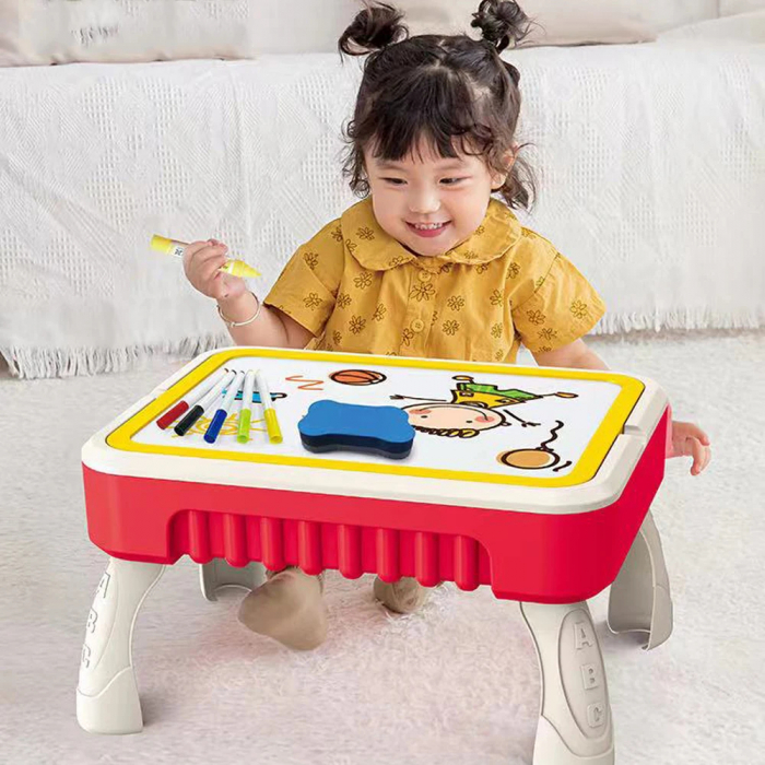 Masuta Creativa Multifunctionala - Cuburi de Constructie si Tabla de Desen 50 piese [2]