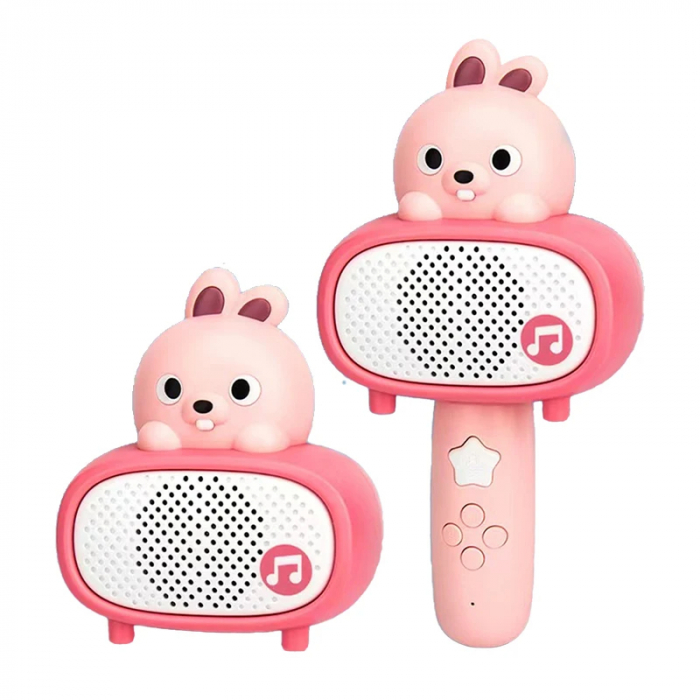 Microfon Karaoke Pentru Copii, iepuras, Roz [1]