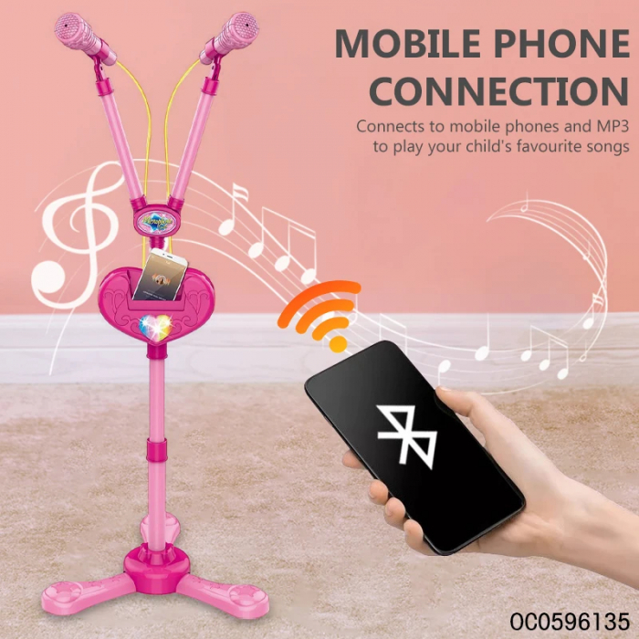 Microfon Karaoke pentru Copii - Microfon Dublu si Conexiune Telefon [2]