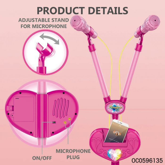 Microfon Karaoke pentru Copii - Microfon Dublu si Conexiune Telefon [6]