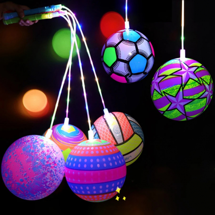 Minge Gonflabila cu Lumini LED – Jucarie Interactiva pentru Copii, cu Maner si Cablu Luminos [3]
