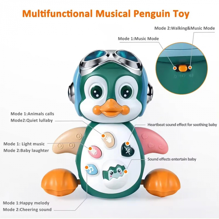Pinguin Interactiv Muzical - Jucarie Educativa pentru Bebelusi [6]