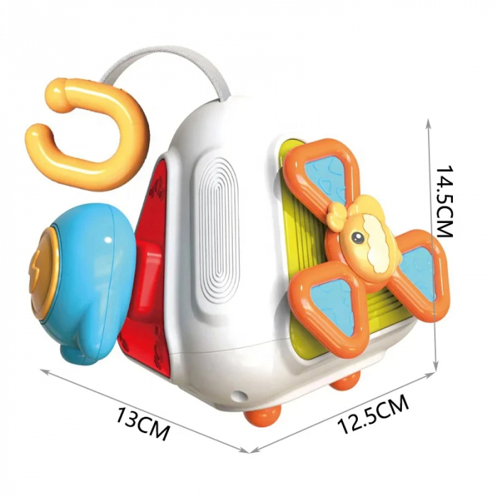 Piramida interactiva 4 in 1 – Jucarie senzoriala multifunctionala pentru bebelusi 18 luni+ [3]