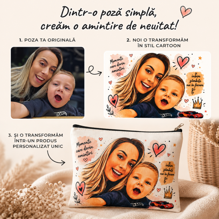 Portfard Personalizat cu Poza  – Stil Cartoon [2]