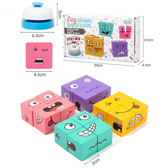 Puzzle educativ Cuburi cu Emotii – Joc interactiv de logica si expresii faciale pentru copii [2]
