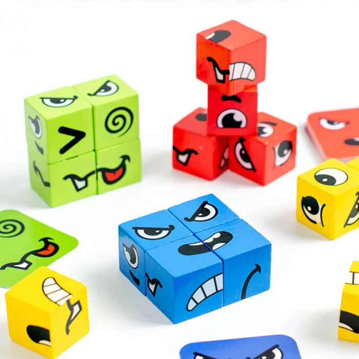 Puzzle educativ Cuburi cu Emotii – Joc interactiv de logica si expresii faciale pentru copii [7]