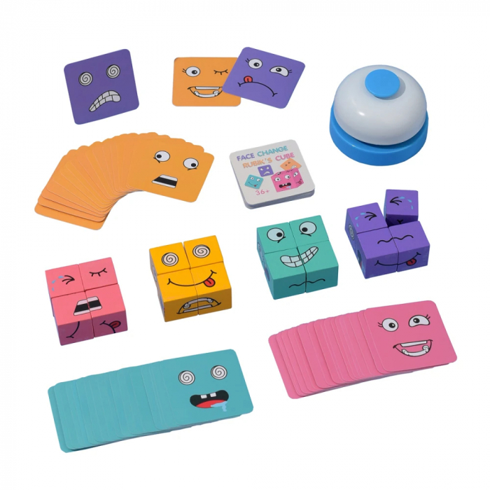 Puzzle educativ Cuburi cu Emotii – Joc interactiv de logica si expresii faciale pentru copii [3]