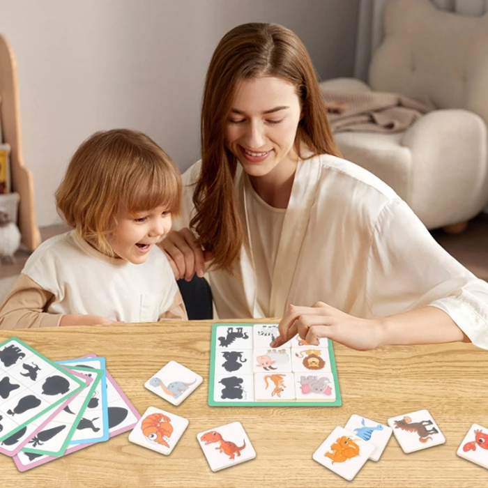 Puzzle Educativ de Potrivire a Formelor - Joc de Asociere Umbre si Imagini pentru Copii [5]