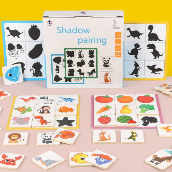 Puzzle Educativ de Potrivire a Formelor - Joc de Asociere Umbre si Imagini pentru Copii [3]