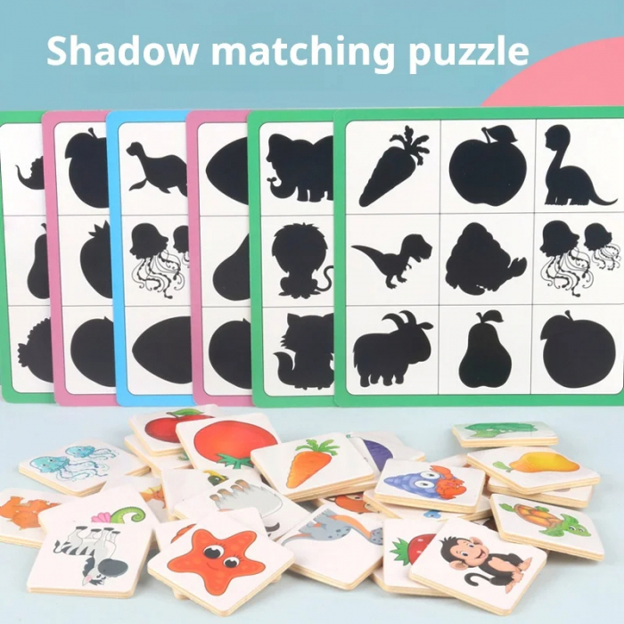 Puzzle Educativ de Potrivire a Formelor - Joc de Asociere Umbre si Imagini pentru Copii [2]