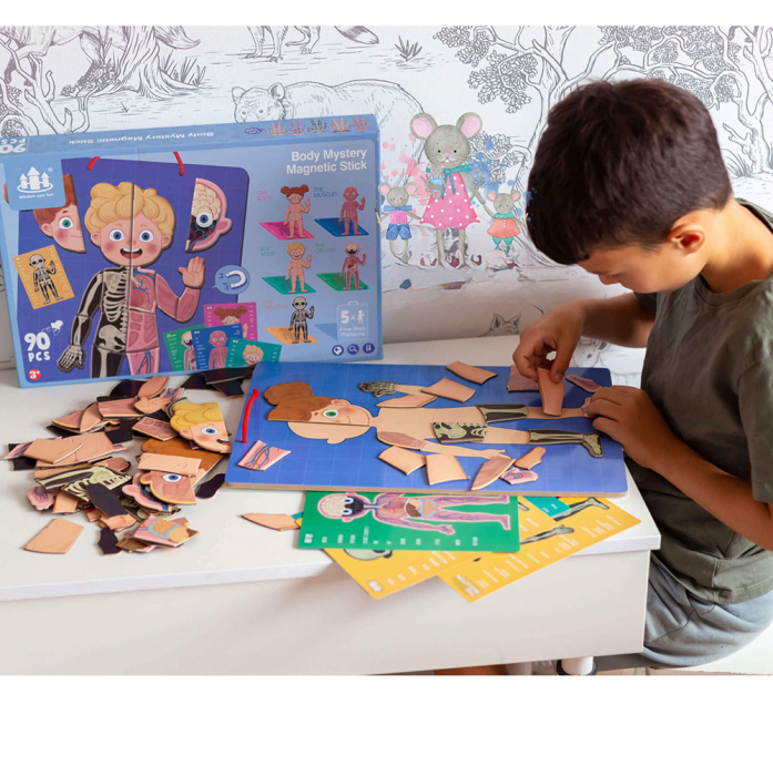 Puzzle magnetic din lemn cu 90 piese Corpul Uman [2]