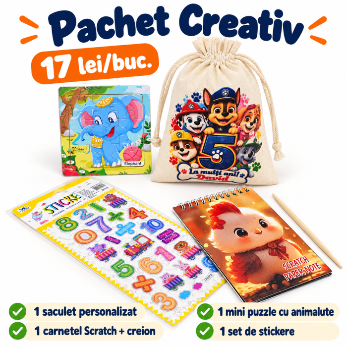 Saculeti Aniversare Copii Personalizati - Alege Personajul, Varsta si Numele [2]