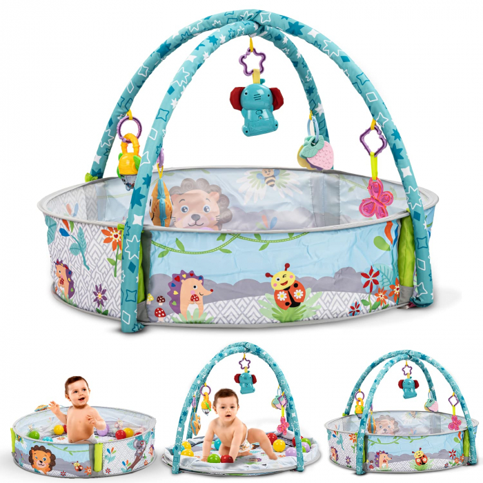 Saltea de Joaca și Activitați pentru Bebe 3 in 1 cu 15 mingiute incluse [1]