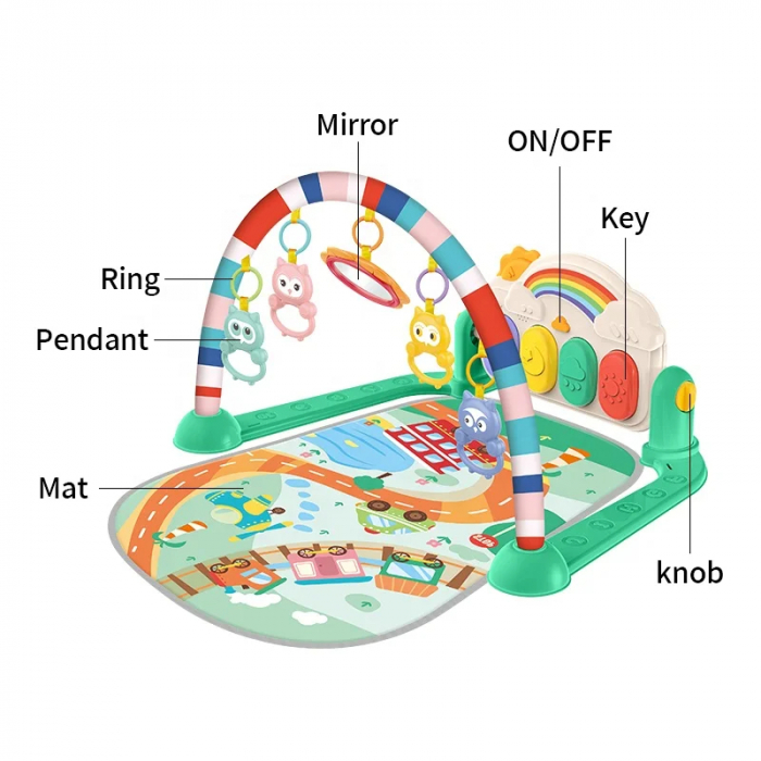 Salteluta Interactiva pentru Bebelusi cu Arcada si Pian Curcubeu [6]