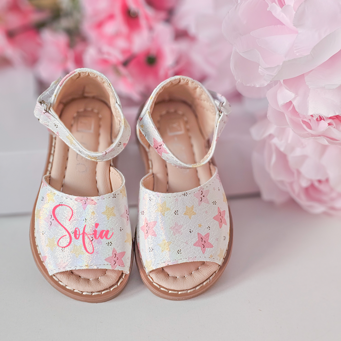 Sandale fete Personalizate cu nume Summer White [1]
