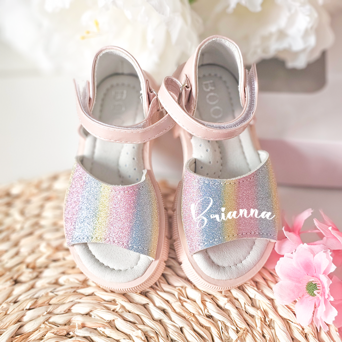 Sandale fete Personalizate cu nume Summer Pink Multicolore [2]