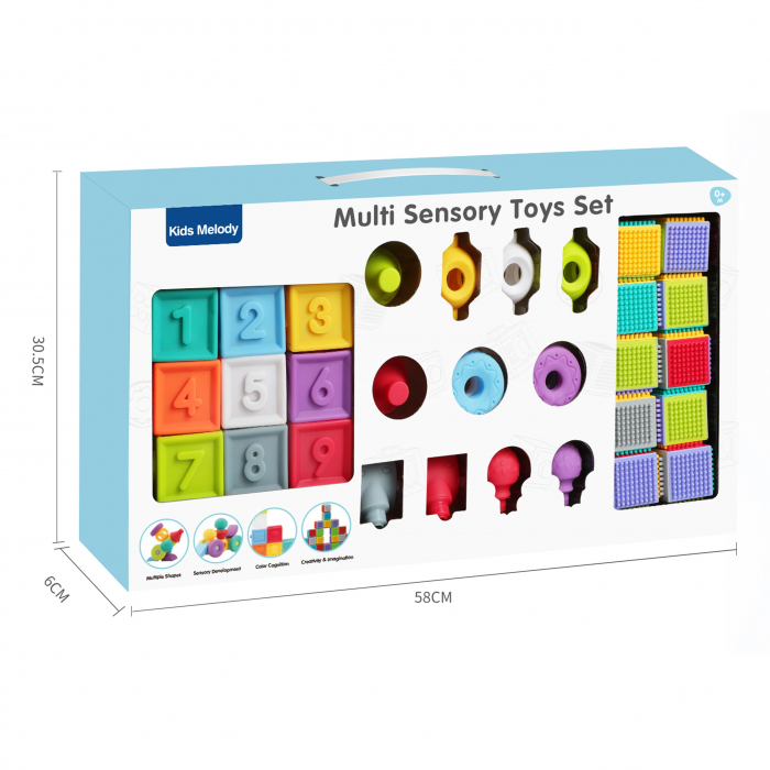 Set 32 cuburi senzoriale din silicon pentru bebelusi [4]