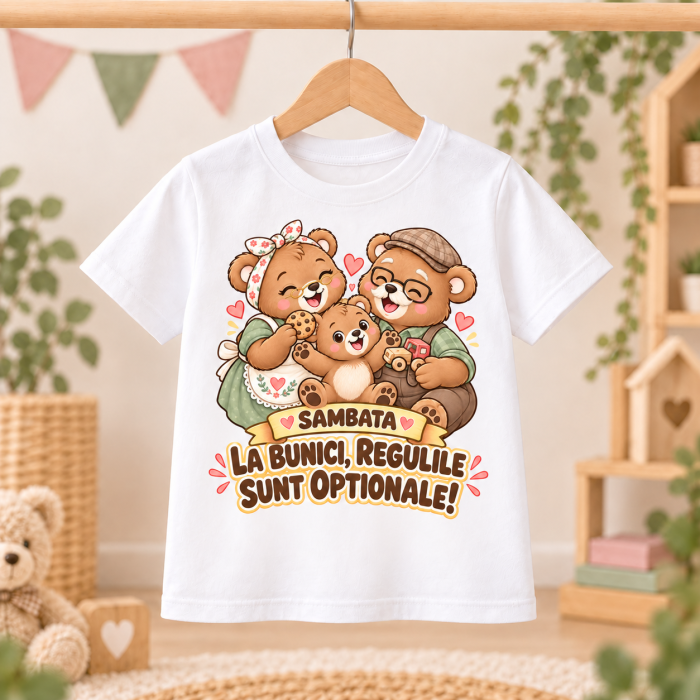 Set 3 tricouri copii „Weekend la bunici” – Vineri, Sambata si Duminica [2]