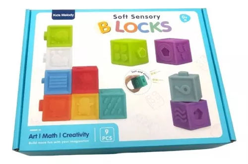 Set 9 cuburi senzoriale din silicon pentru bebelusi [4]
