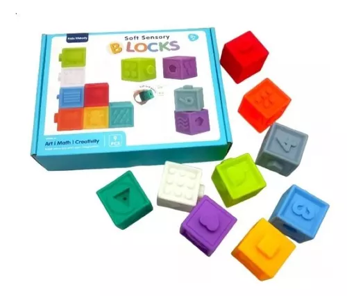 Set 9 cuburi senzoriale din silicon pentru bebelusi [3]
