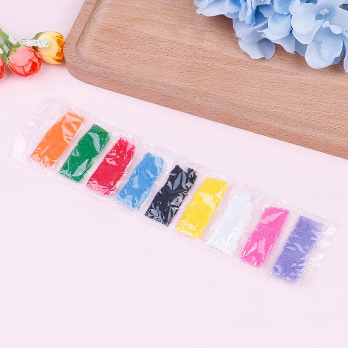 Set Activitati Creative cu Nisip Colorat pentru Copii – 10 Planse, 9 Culori [2]