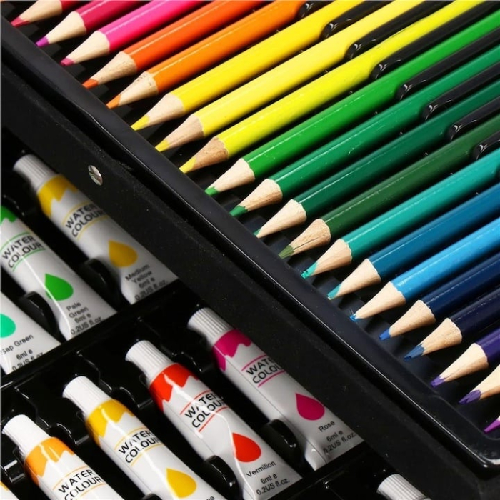 Set Creativ de Desen si Pictura – 145 Piese pentru Copii, Geanta Aluminiu [5]