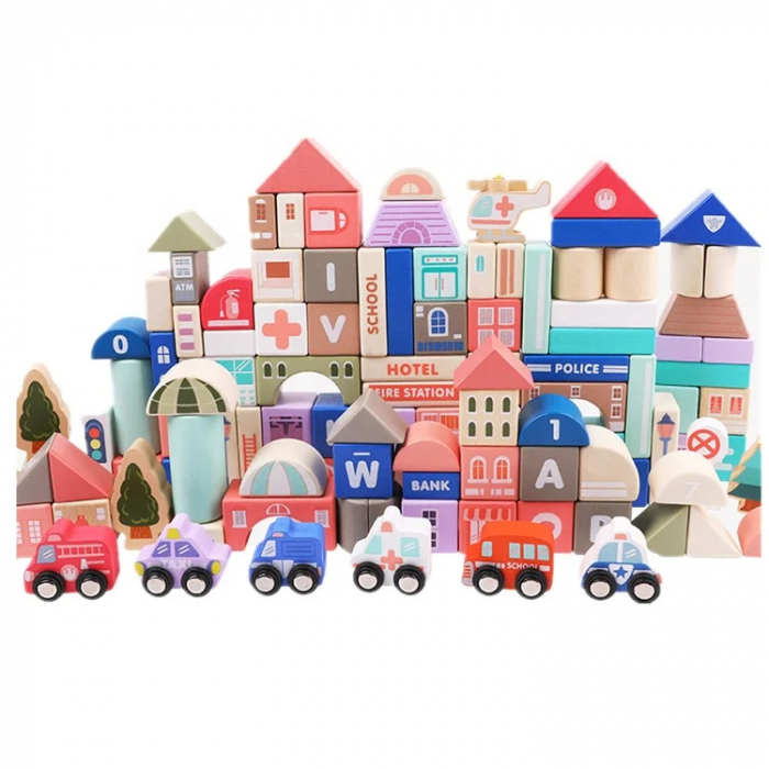 Set Cuburi de Constructie Oraselul Imaginatiei 115 Piese [4]