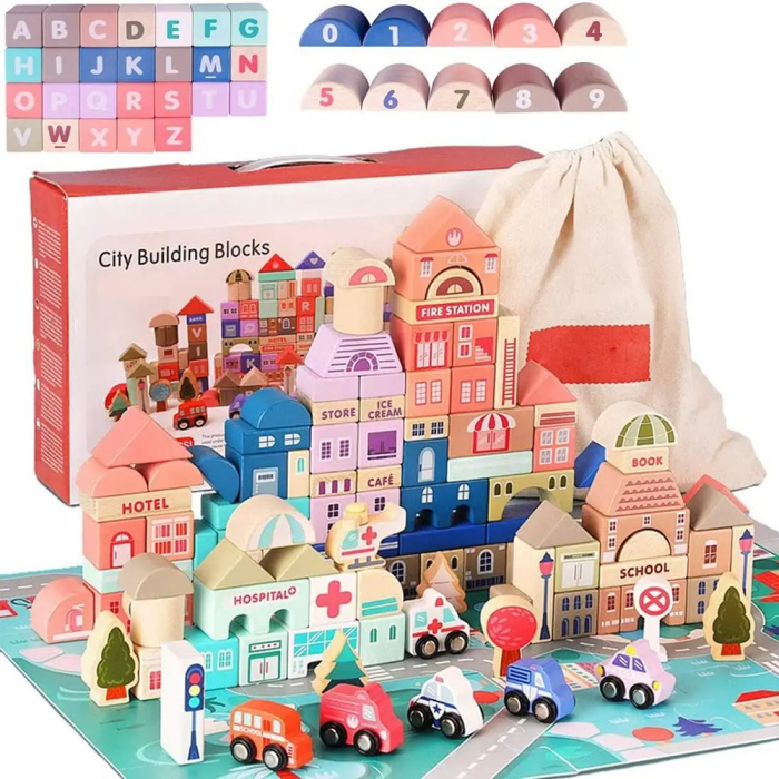 Set Cuburi de Constructie Oraselul Imaginatiei 115 Piese [1]