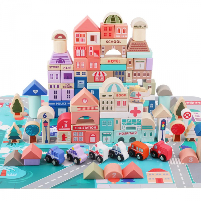Set Cuburi de Constructie Oraselul Imaginatiei 115 Piese [6]