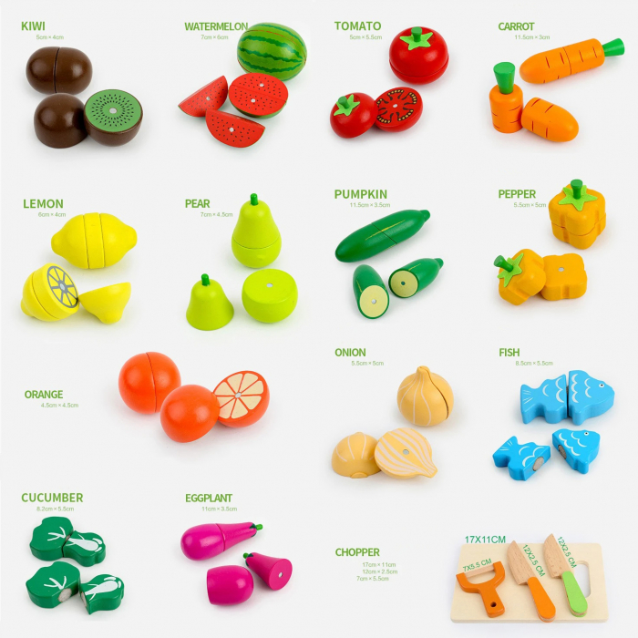 Set de Joaca cu Fructe si Legume din Lemn [8]