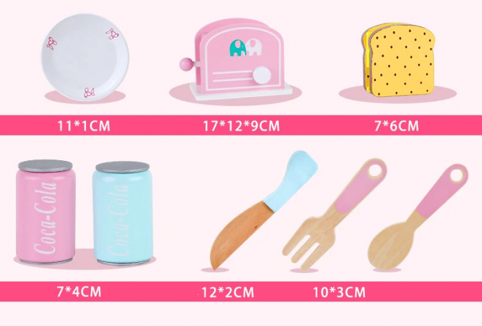 Set de Mic Dejun din Lemn cu Toaster pentru Copii [5]