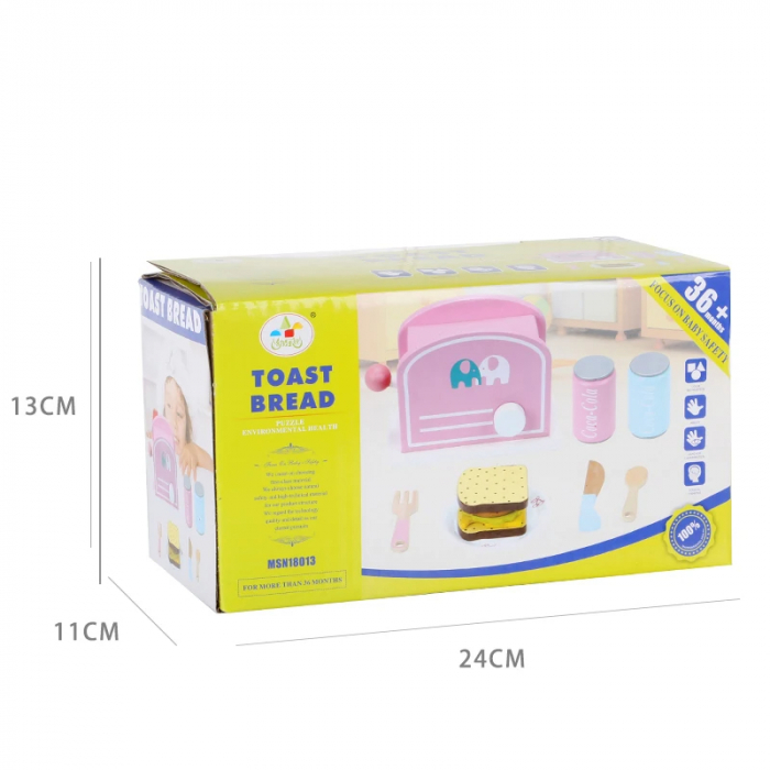 Set de Mic Dejun din Lemn cu Toaster pentru Copii [4]