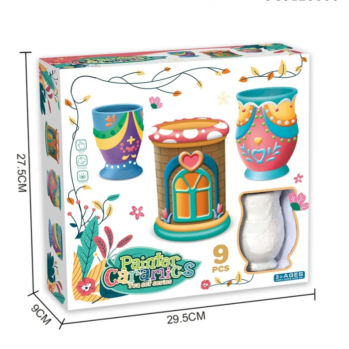 Set de Pictura Ceramica pentru Copii - Atelierul Micilor Artisti, 9 Piese, 3+ Ani [2]
