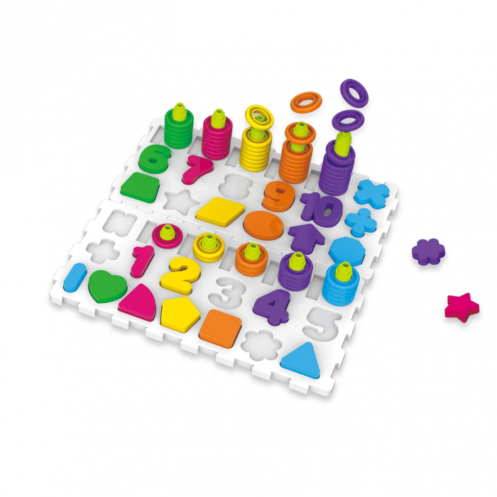 Set educativ 4-in-1: Puzzle interactiv cu litere, cifre, forme-177 piese [4]