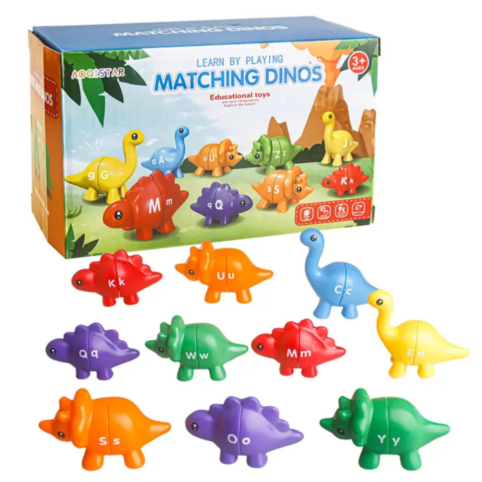 Set Educativ Dinozauri – Joc de Potrivire a Literelor si Culorilor pentru Copii 3+ [2]