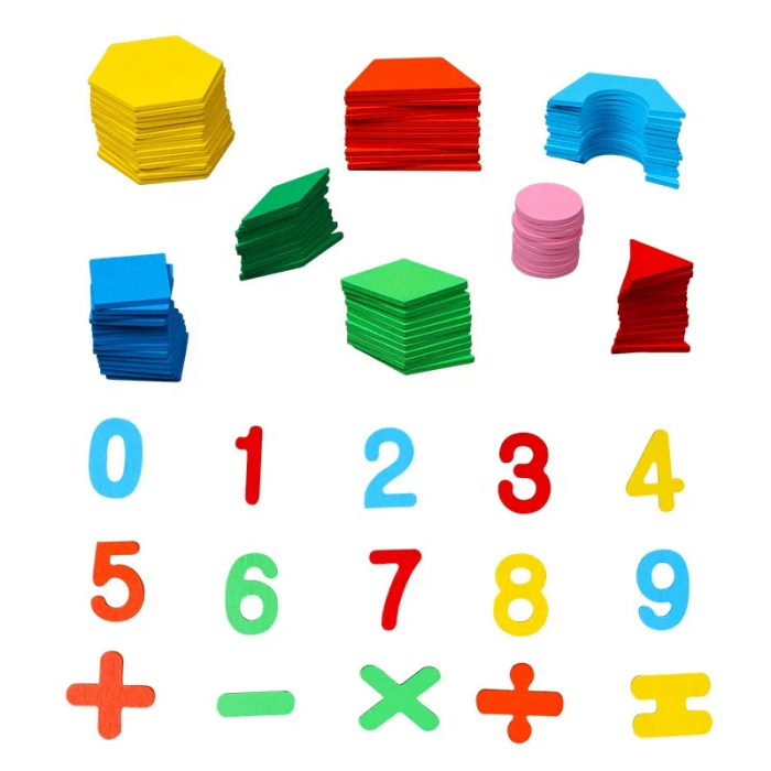 Set Educativ Puzzle din Lemn tip Tangram - Forme Geometrice si Creativitate, 250 Piese [5]