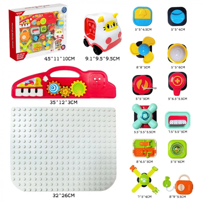 Set Interactiv Educational 2-in-1 - Panou Muzical si Masinuta cu Activitati [10]