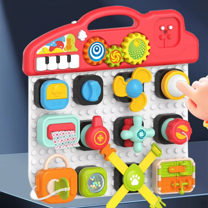 Set Interactiv Educational 2-in-1 - Panou Muzical si Masinuta cu Activitati [8]