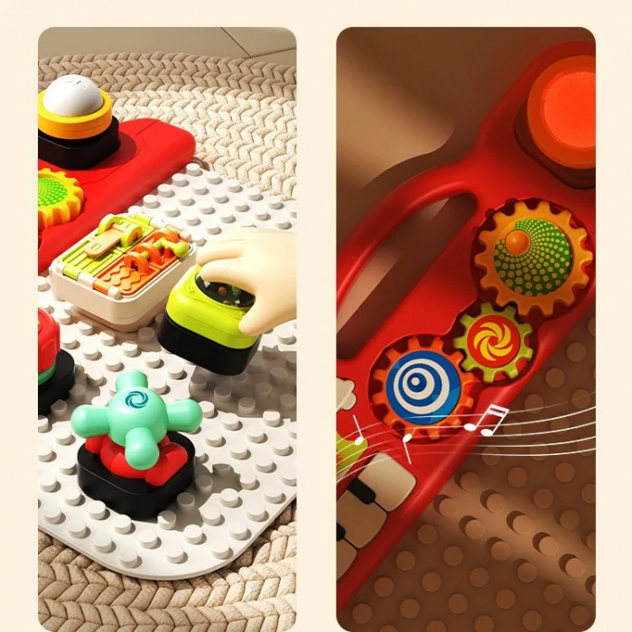Set Interactiv Educational 2-in-1 - Panou Muzical si Masinuta cu Activitati [5]