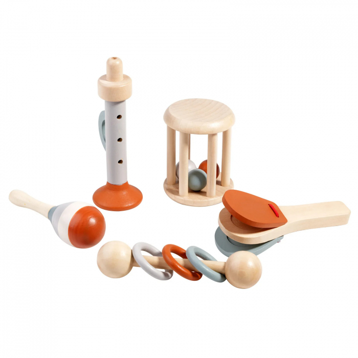Set Jucarii Muzicale din Lemn pentru Bebelusi – 5 Piese Educative [3]