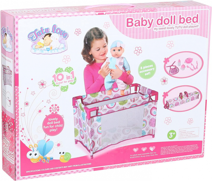 Set jucarii pentru fetite: Bebelus cu patut si accesorii incluse [2]