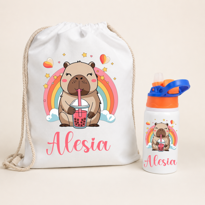 Set Personalizat pentru gradinita/cresa: rucsac si sticla cu pai [4]
