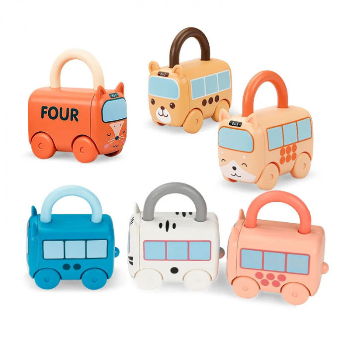 Set Puzzle Educativ cu Autobuze Animale si Chei [1]
