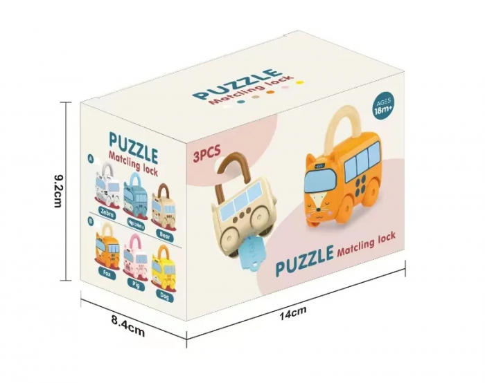 Set Puzzle Educativ cu Autobuze Animale si Chei [2]