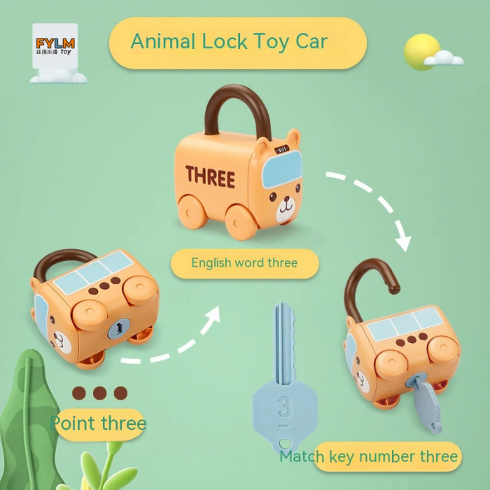 Set Puzzle Educativ cu Autobuze Animale si Chei [5]